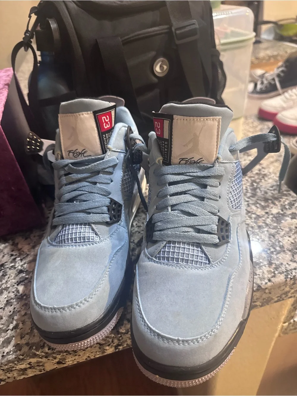 Light Blue Suede Basketball Shoes